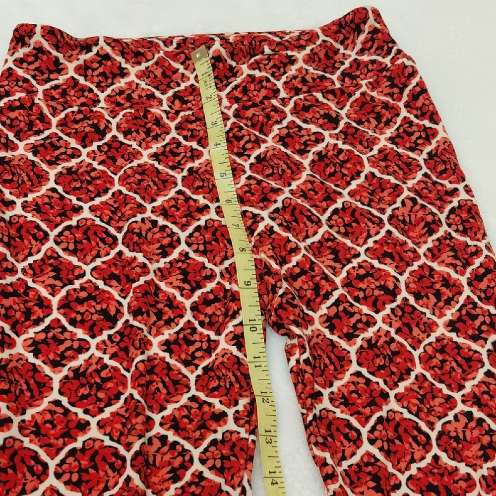LuLaRoe Blue White Gray And. Red Geometric Leggings OS - Picture 3 of 14